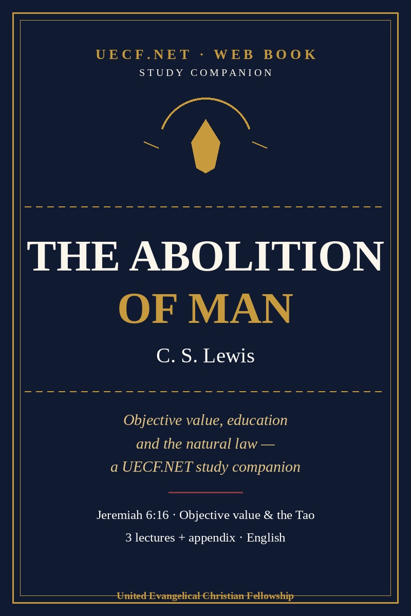 UECF.NET original cover art for the study companion to The Abolition of Man by C. S. Lewis