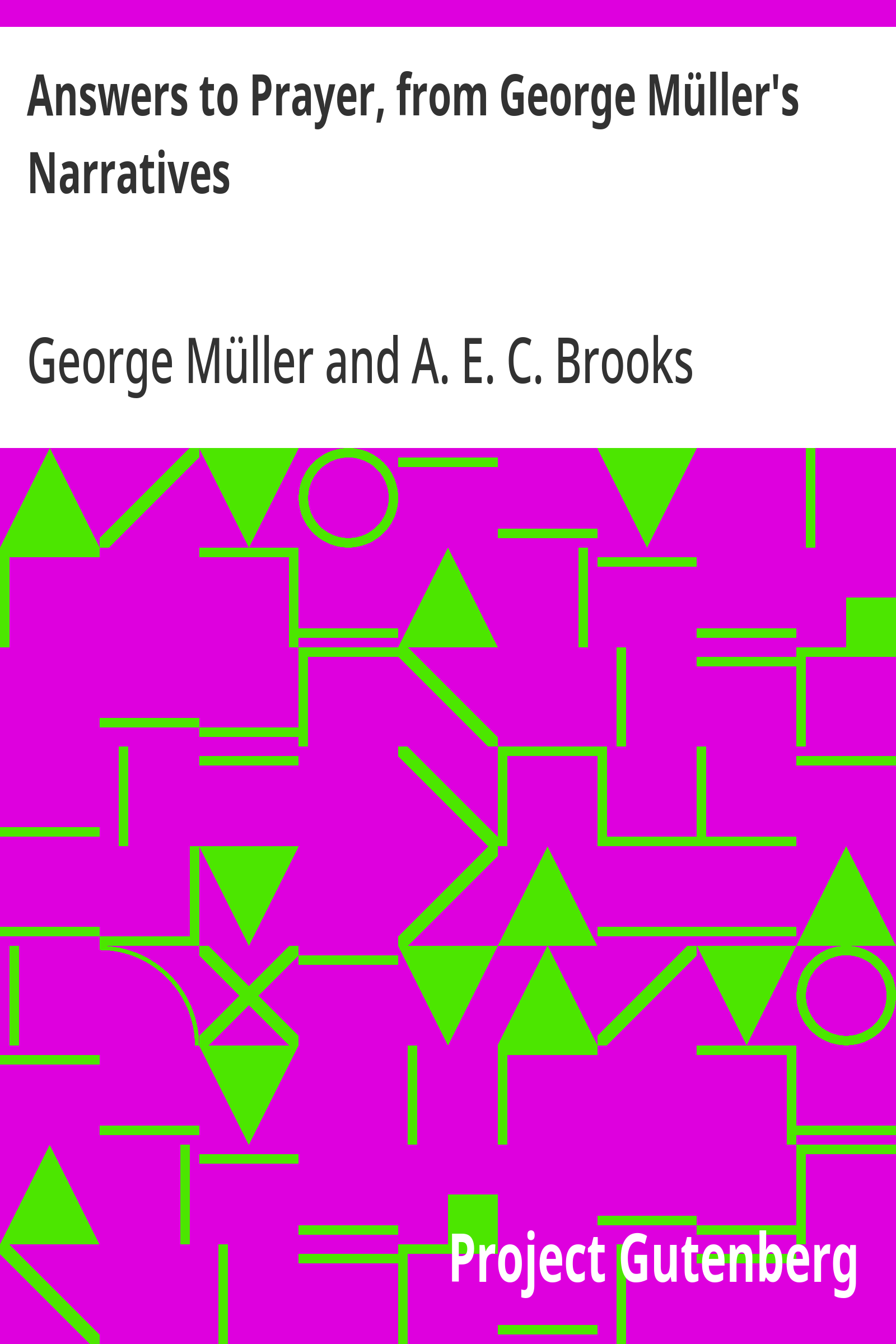 Cover of Answers to Prayer, from George Müller's Narratives