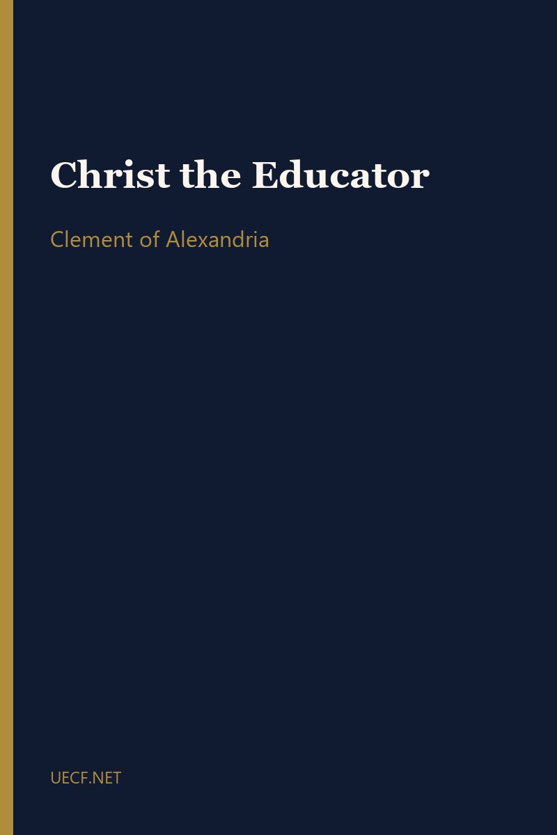 Christ the Educator by Clement of Alexandria book cover