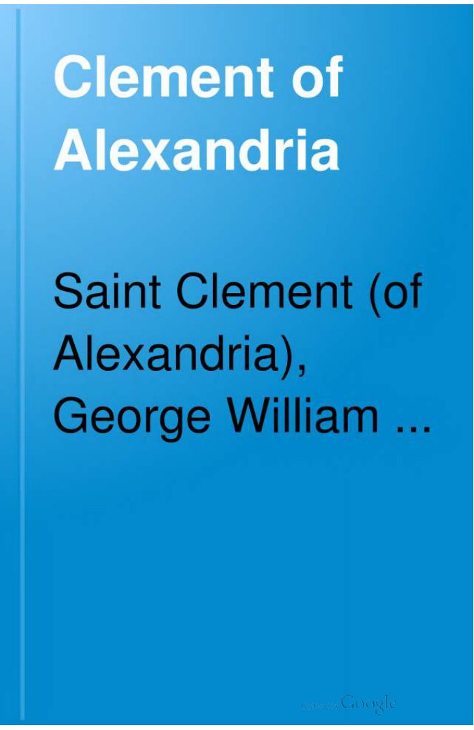 Clement of Alexandria by Clement of Alexandria book cover