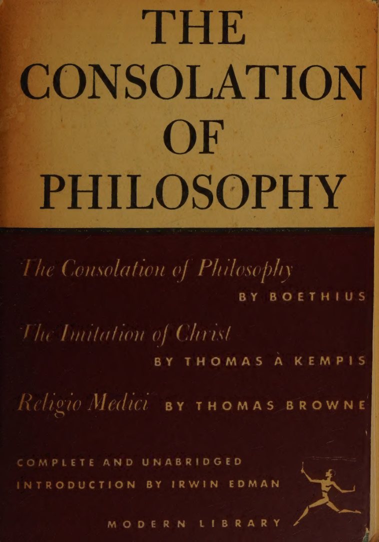 The Consolation of Philosophy, The Imitation of Christ, and Religio Medici by Thomas à Kempis book cover