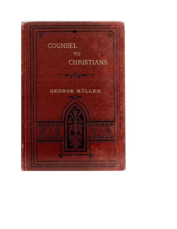 Counsel to Christians by George Müller book cover