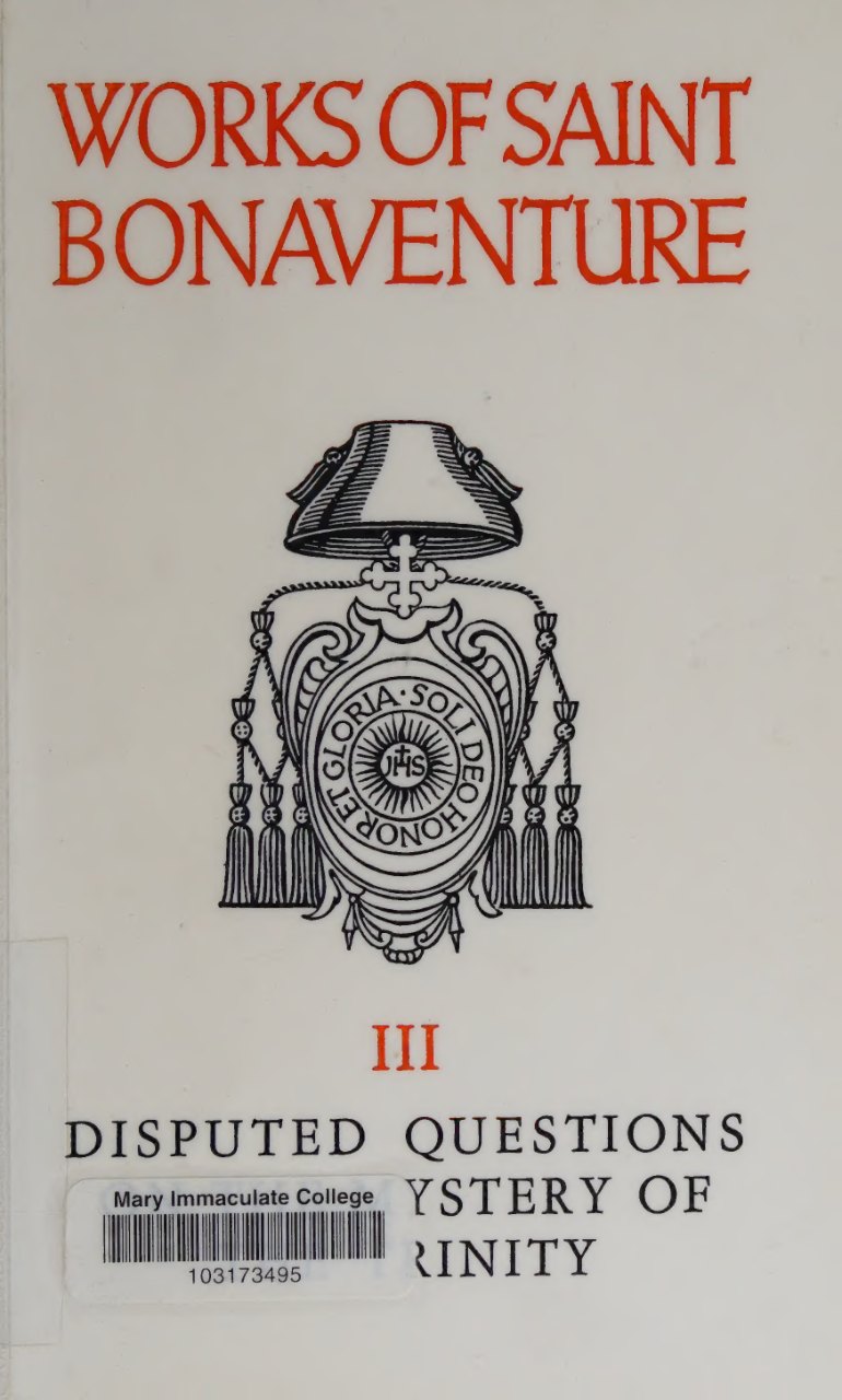 Disputed Questions on the Mystery of the Trinity by Bonaventure book cover