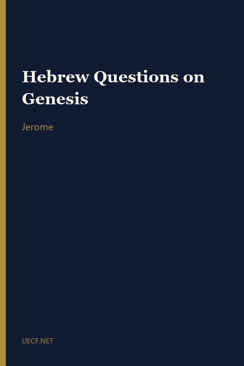 Hebrew Questions on Genesis by Jerome book cover