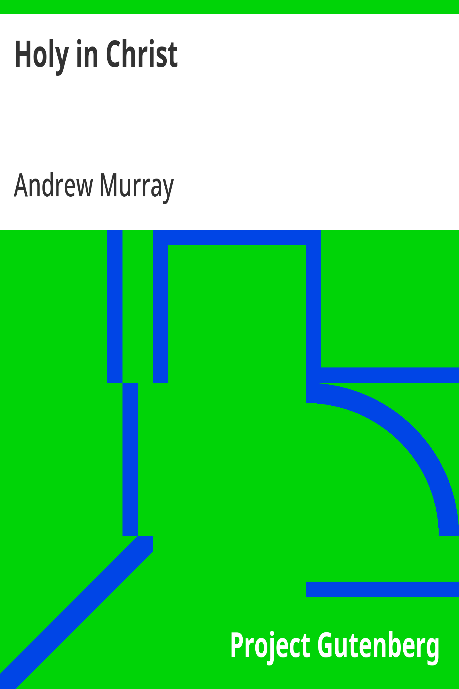 Holy in Christ / Thoughts on the Calling of God's Children to be Holy as He is Holy by Andrew Murray book cover