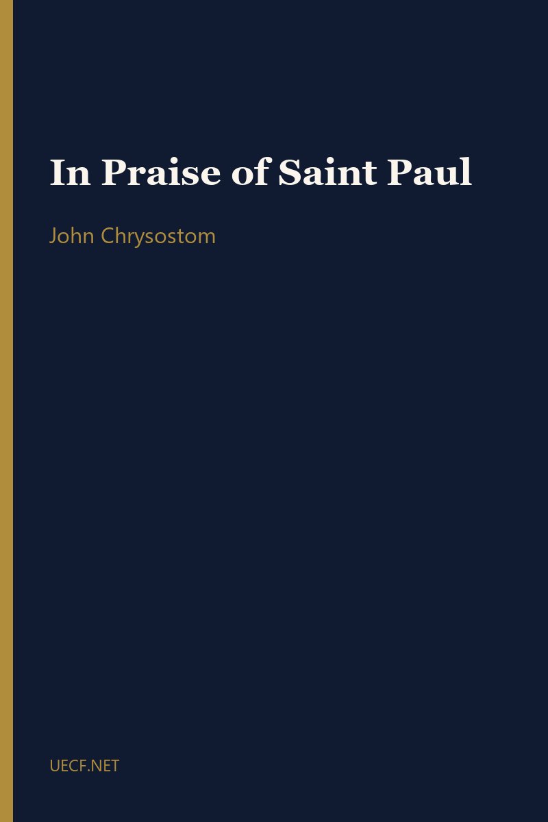 In Praise of Saint Paul by John Chrysostom book cover