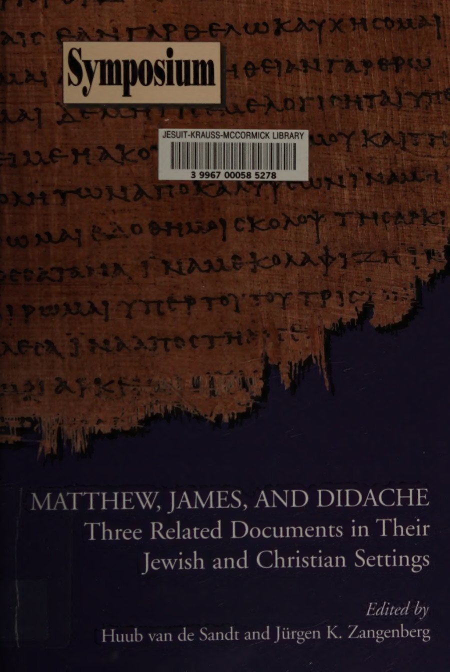 Matthew, James, and Didache by Huub van de Sandt book cover
