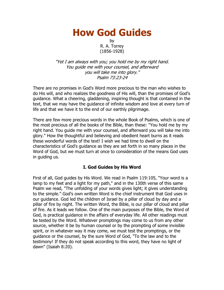 Cover of RA-Torrey-How-God-Guides