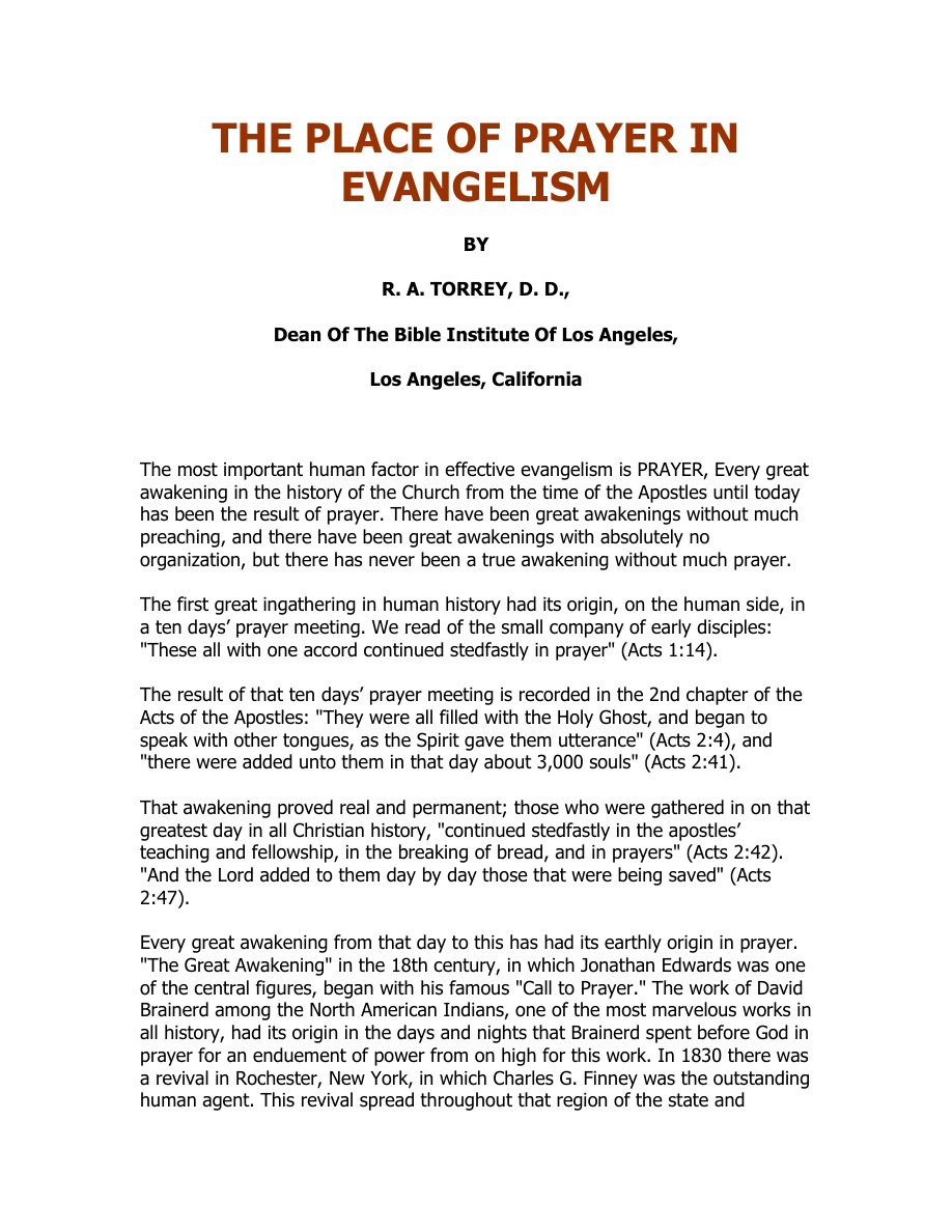 Cover of RA-Torrey-The-Place-of-Prayer-in-Evangelism