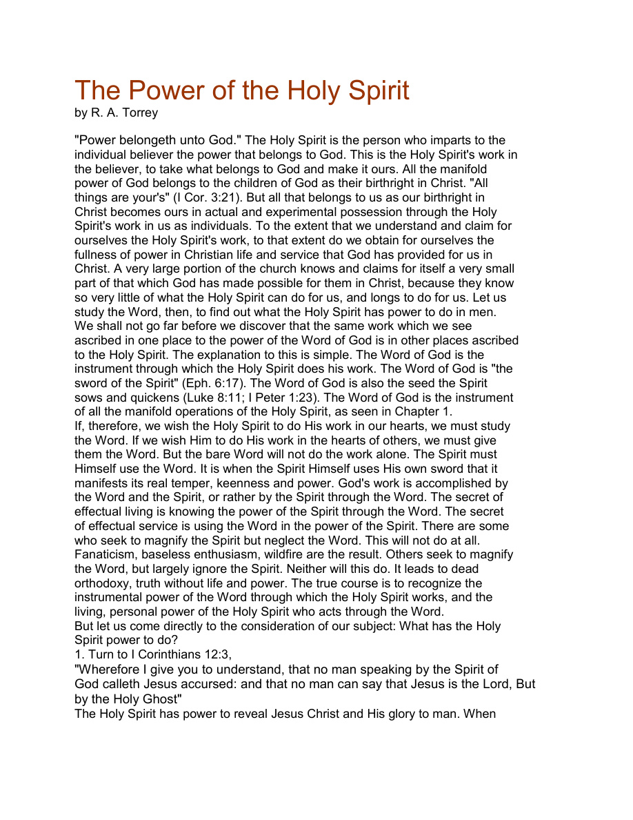 Cover of RA-Torrey-The-Power-of-the-Holy-Spirit