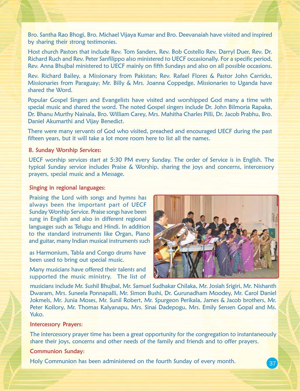 Original page 37 of the UECF 15th Anniversary Souvenir
