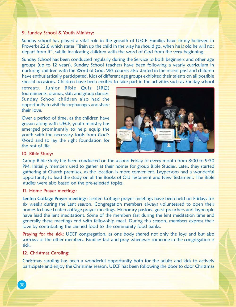 Original page 38 of the UECF 15th Anniversary Souvenir