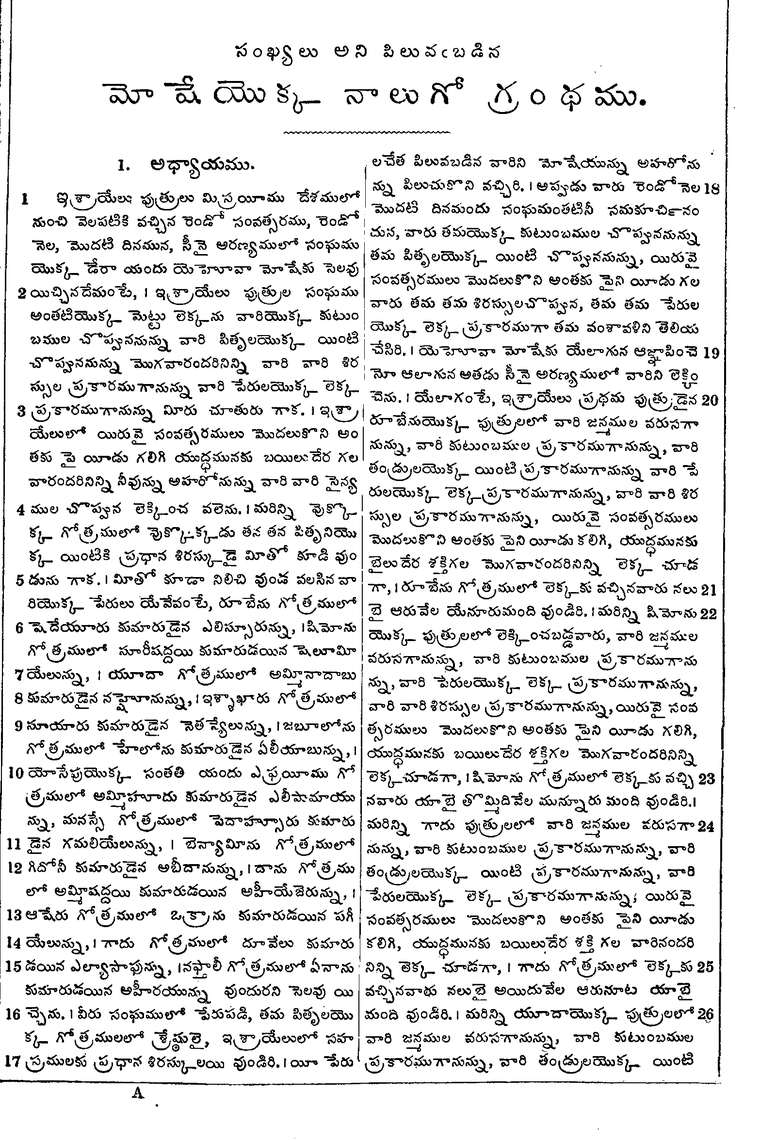 Page 153 of the 1881 Telugu Bible - Numbers