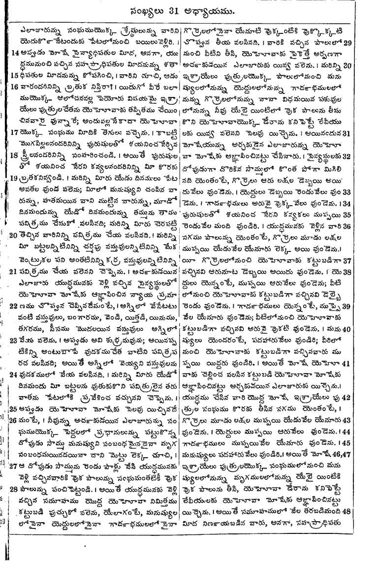 Page 195 of the 1881 Telugu Bible - Numbers