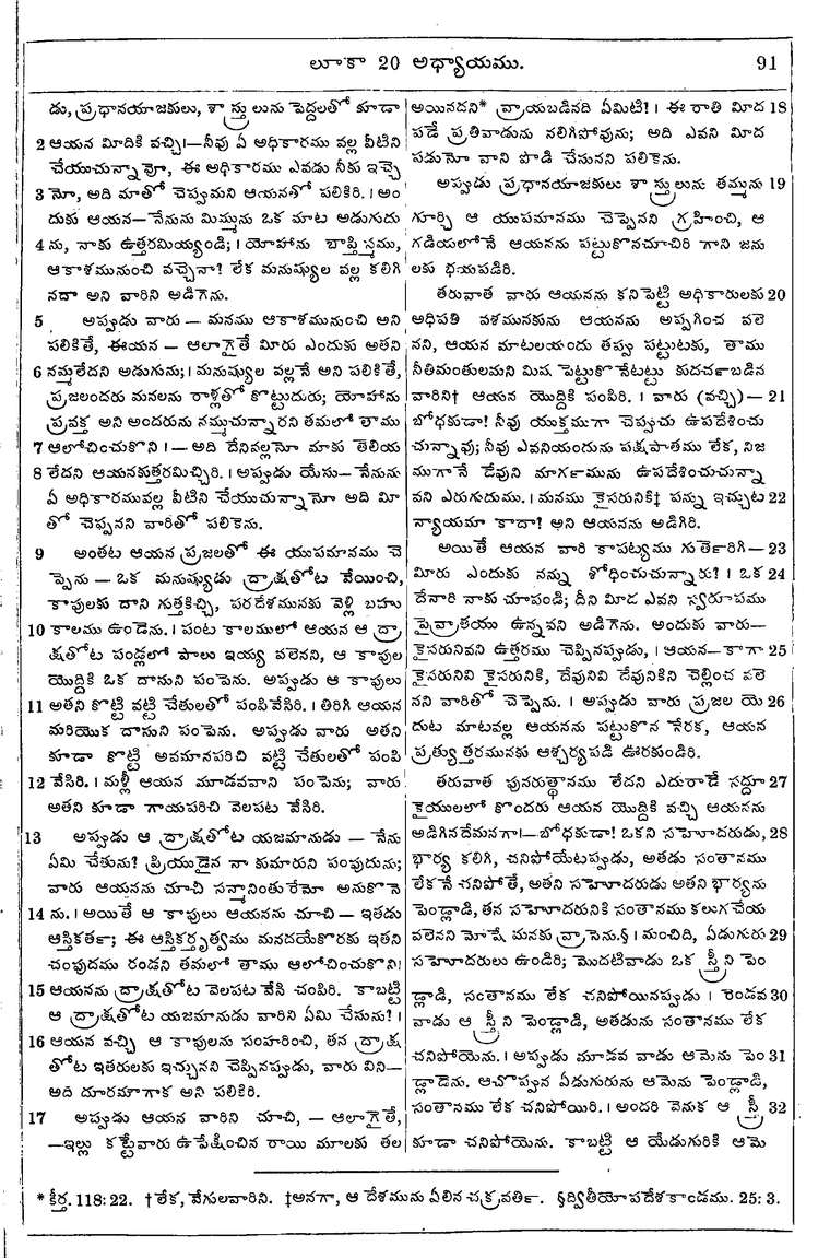 Page 1125 of the 1881 Telugu Bible - Luke