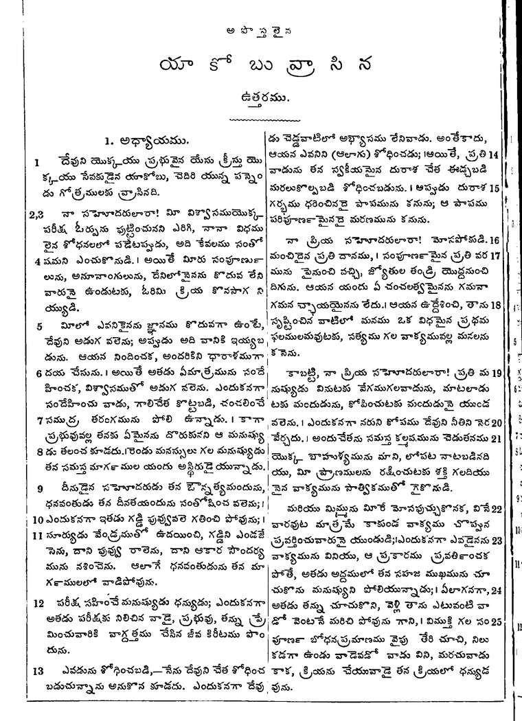 Page 1288 of the 1881 Telugu Bible - James