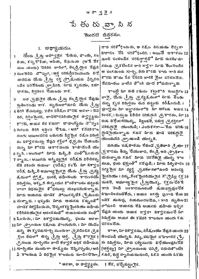 Page 1292 of the 1881 Telugu Bible - 1 Peter
