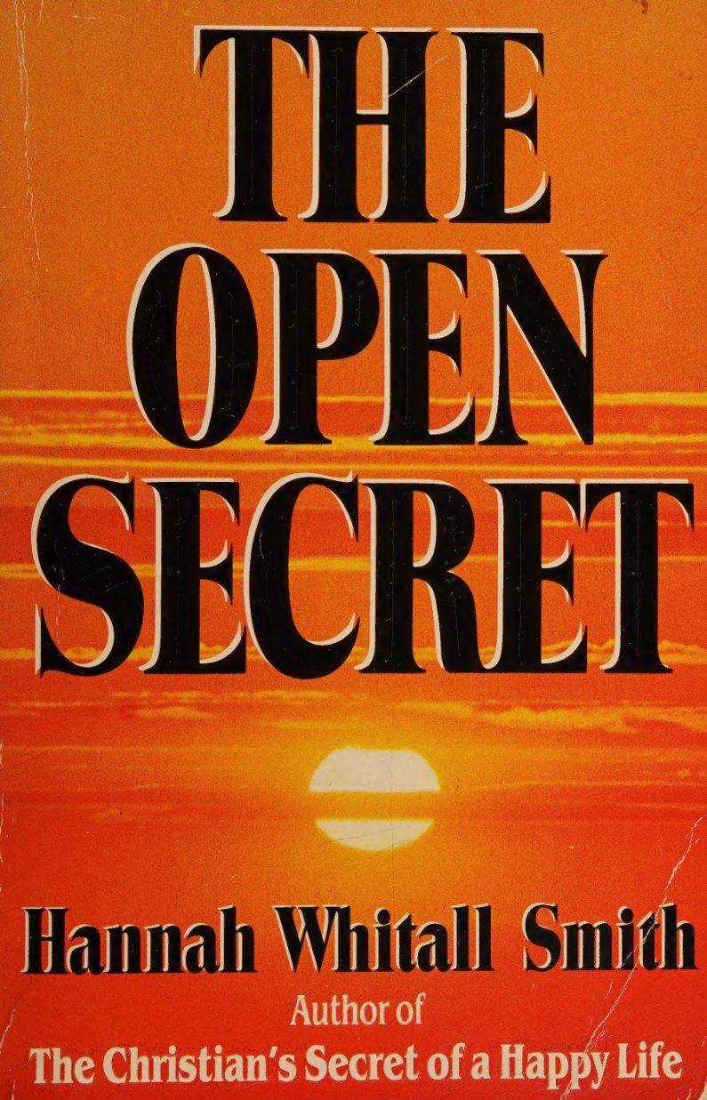 The Open Secret by Hannah Whitall Smith book cover