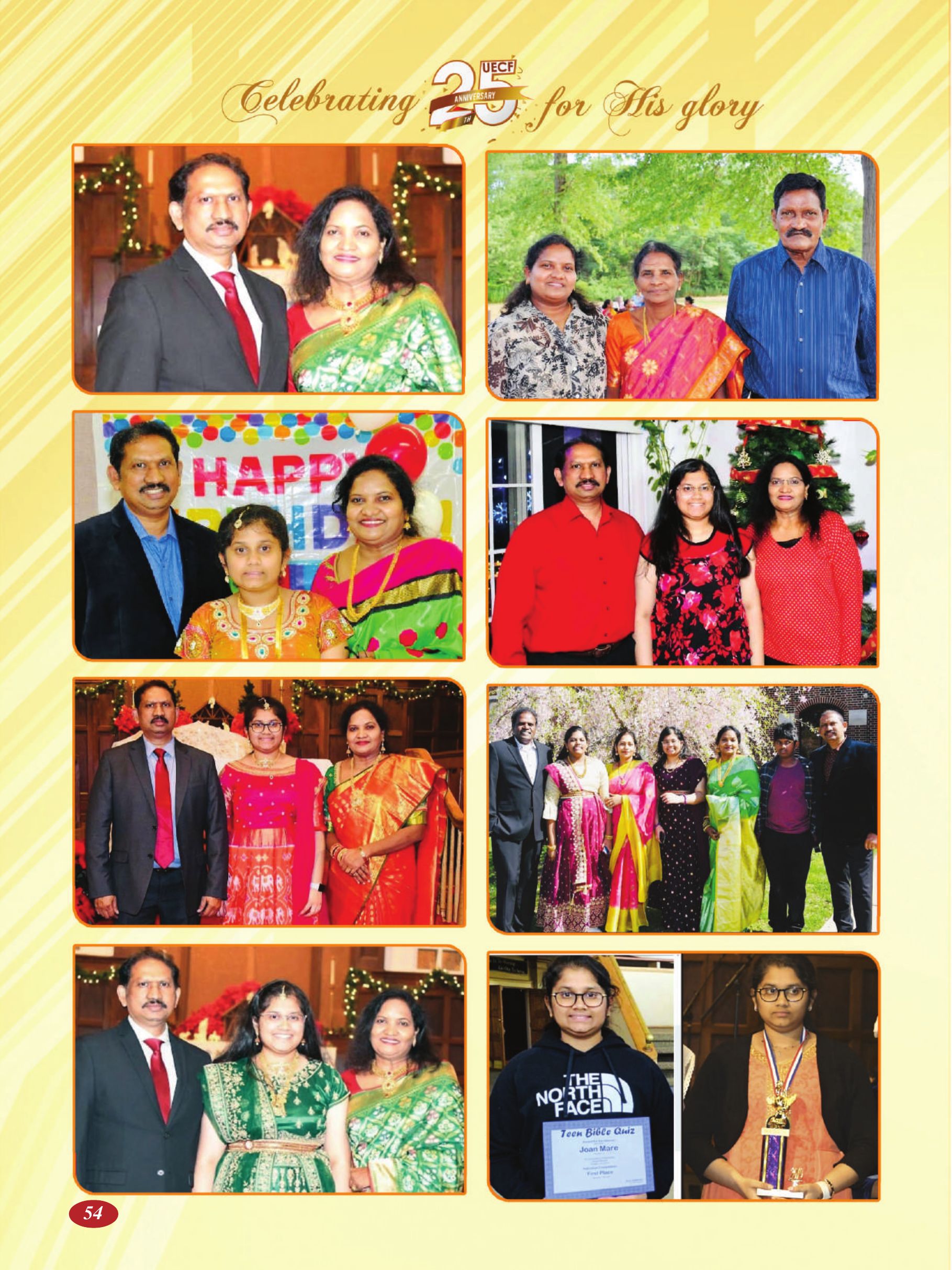 Page 54 of the UECF Silver Jubilee Souvenir