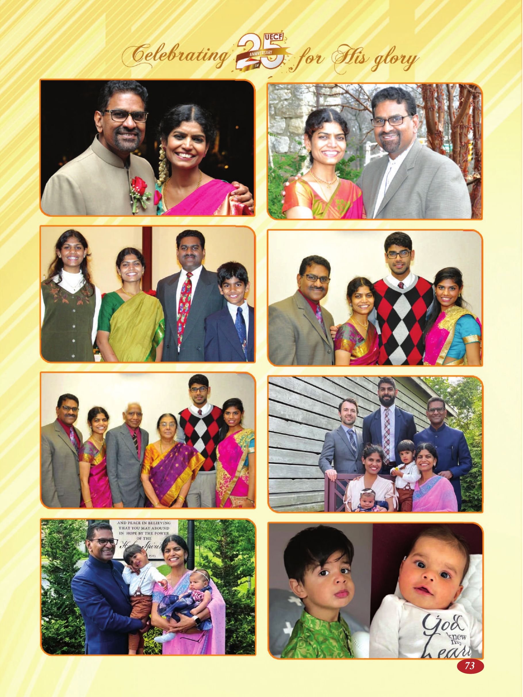 Page 73 of the UECF Silver Jubilee Souvenir