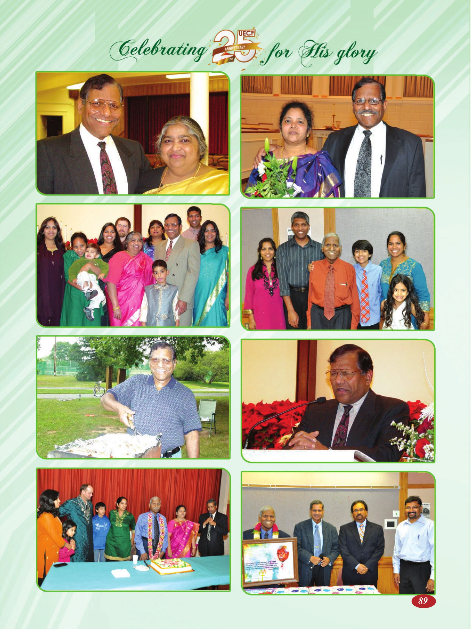 Page 89 of the UECF Silver Jubilee Souvenir