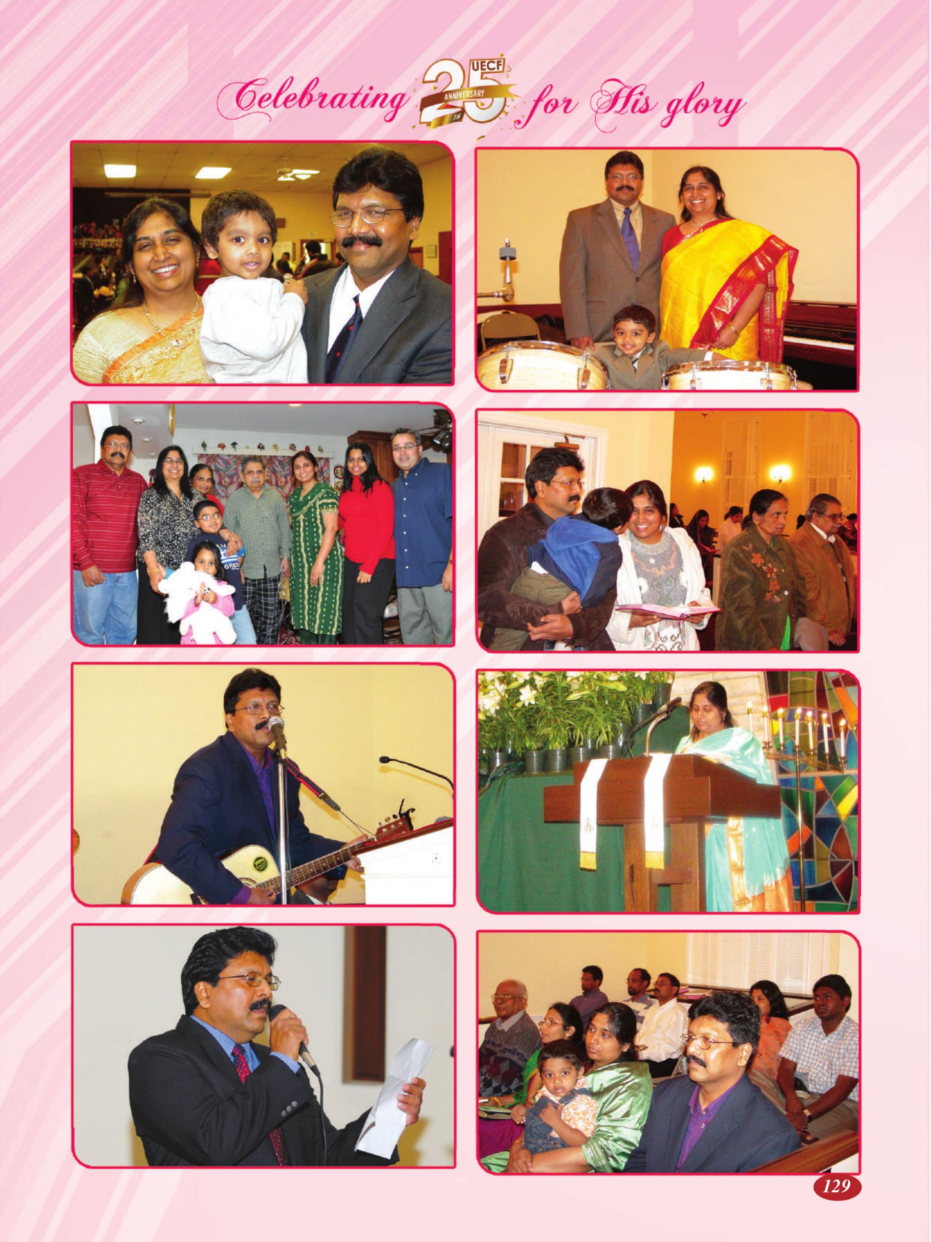 Page 129 of the UECF Silver Jubilee Souvenir