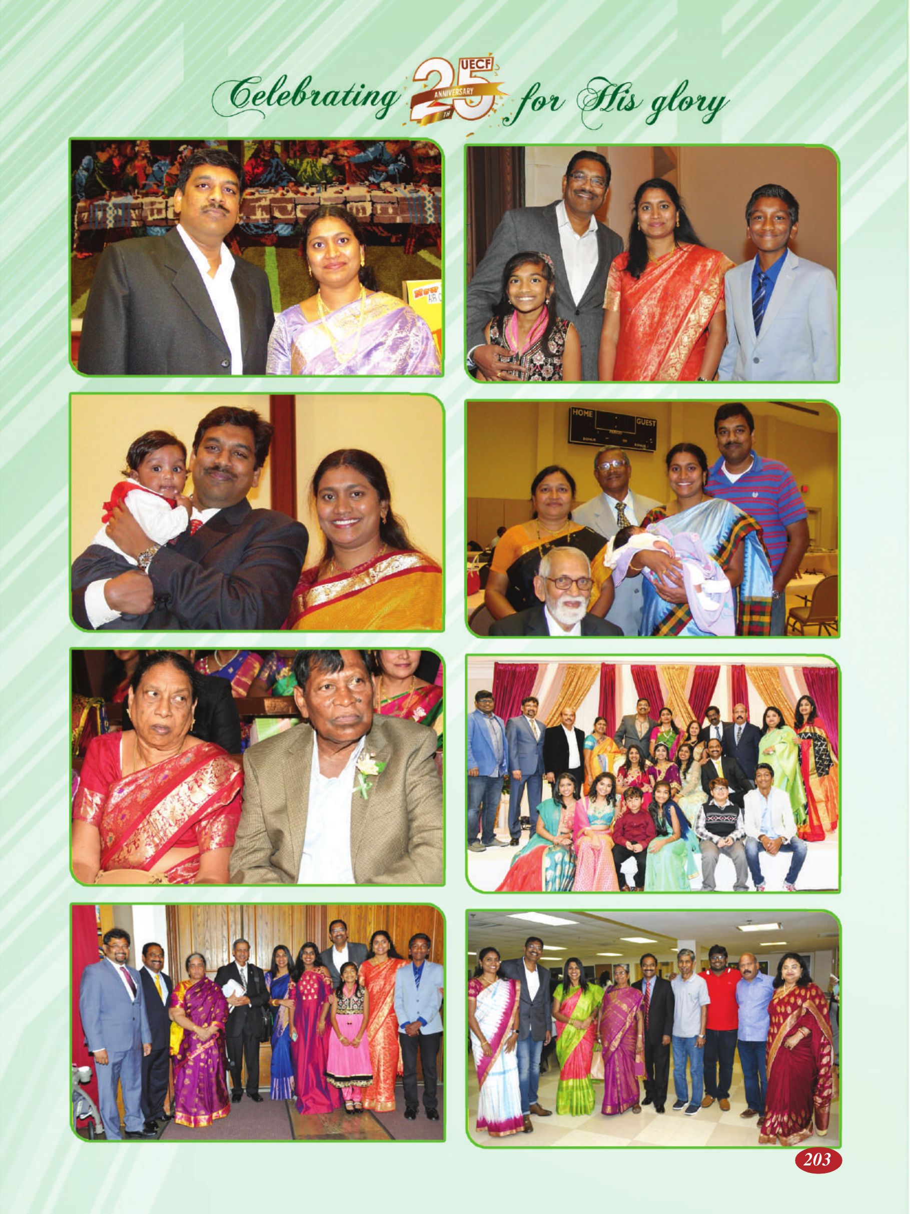 Page 203 of the UECF Silver Jubilee Souvenir