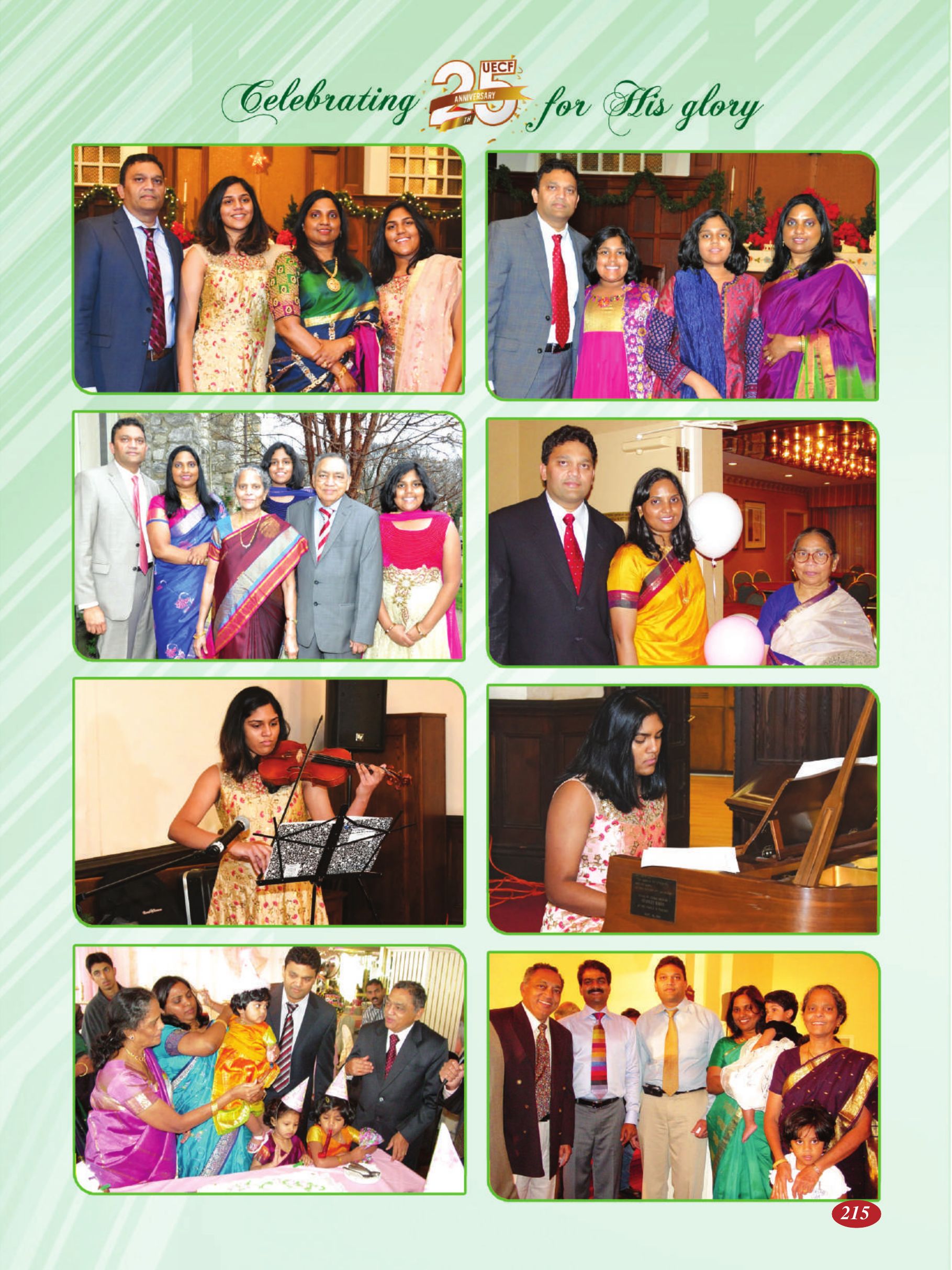 Page 215 of the UECF Silver Jubilee Souvenir