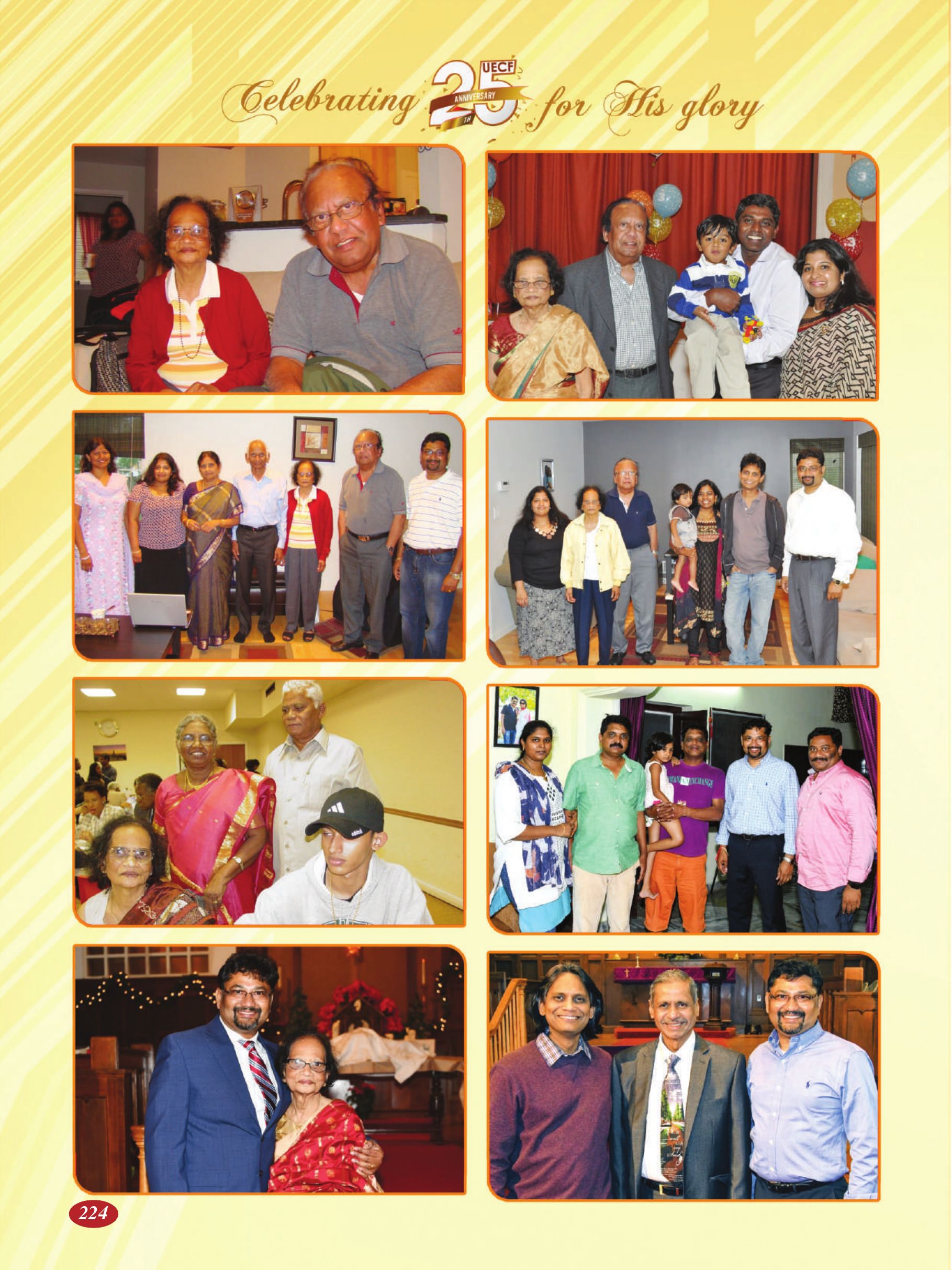 Page 224 of the UECF Silver Jubilee Souvenir