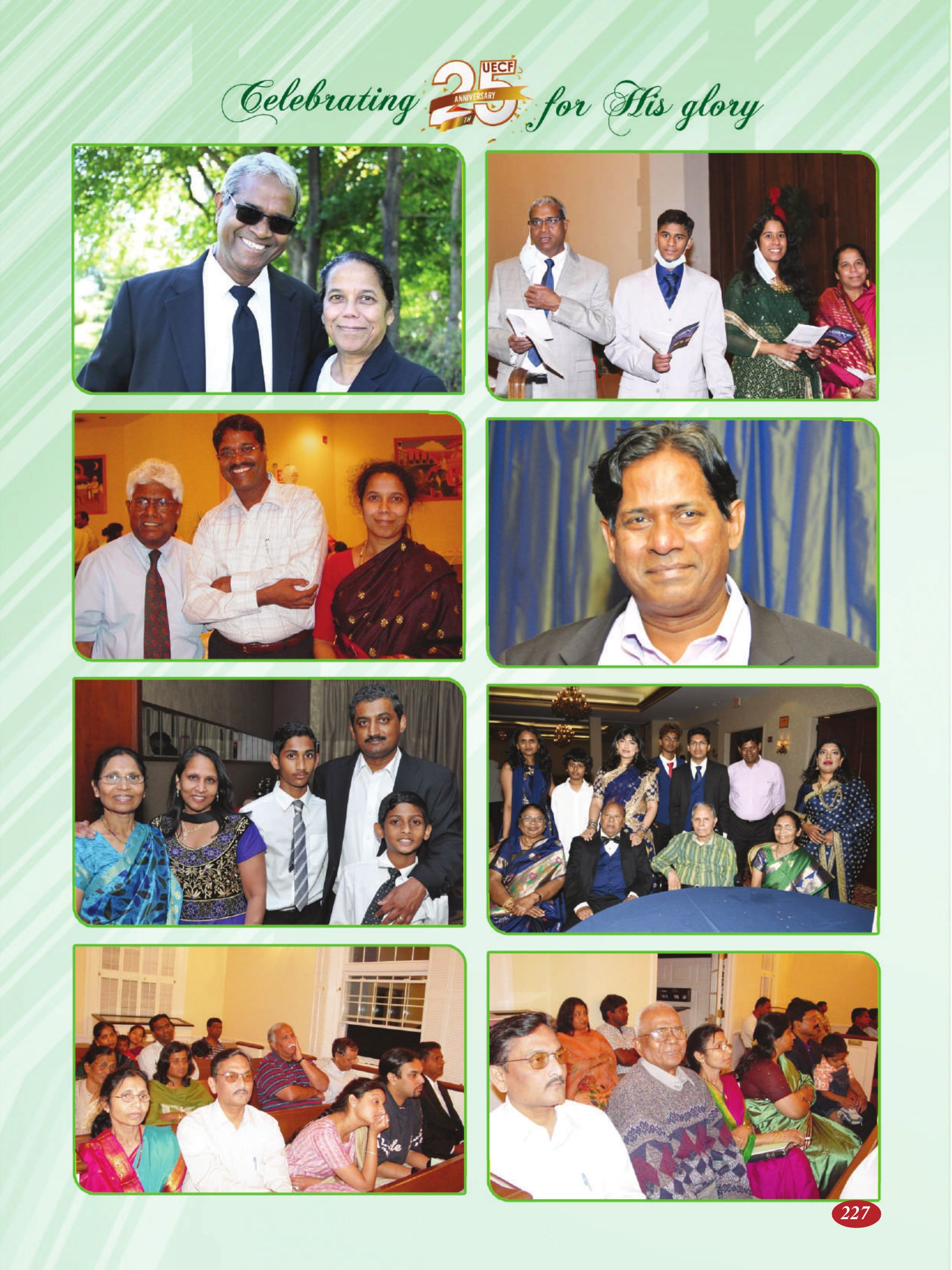 Page 227 of the UECF Silver Jubilee Souvenir