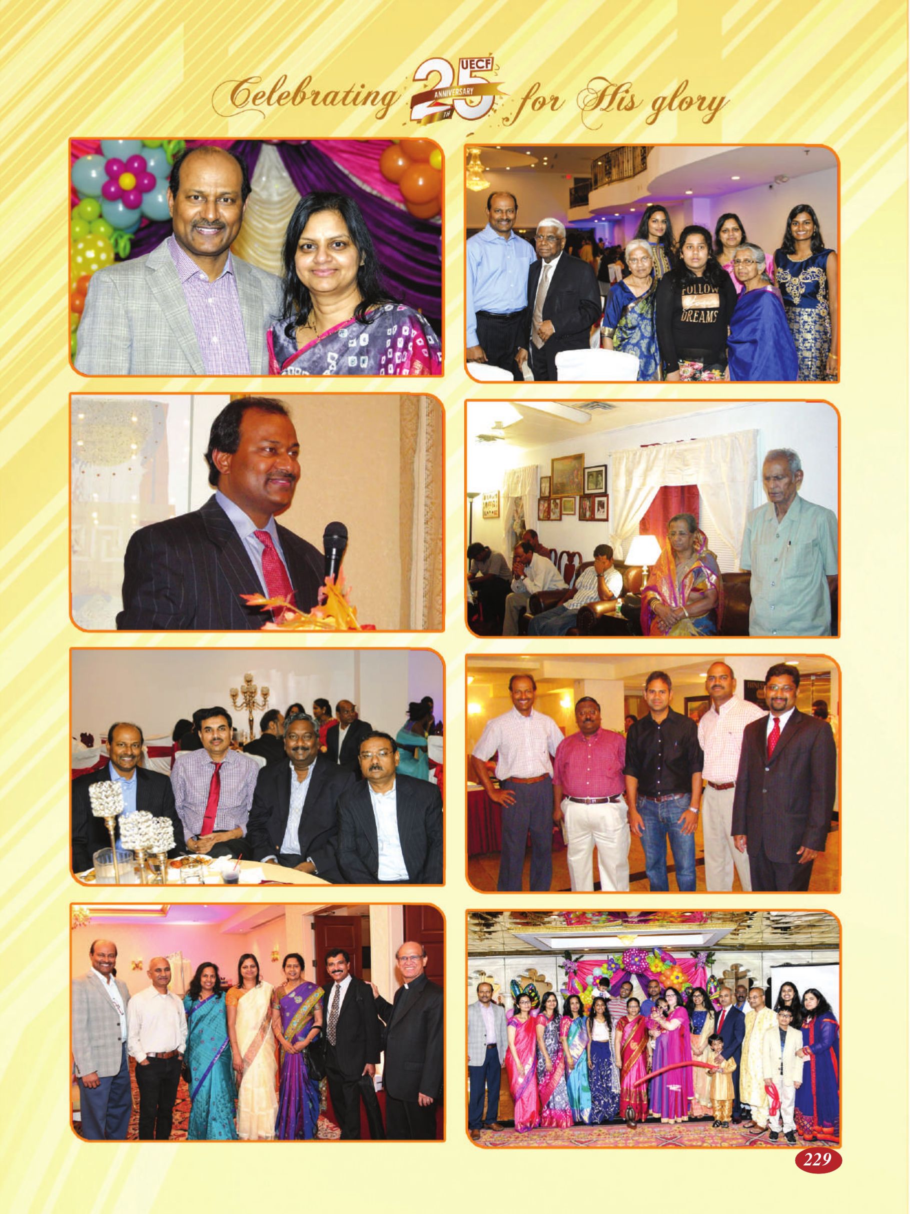 Page 229 of the UECF Silver Jubilee Souvenir