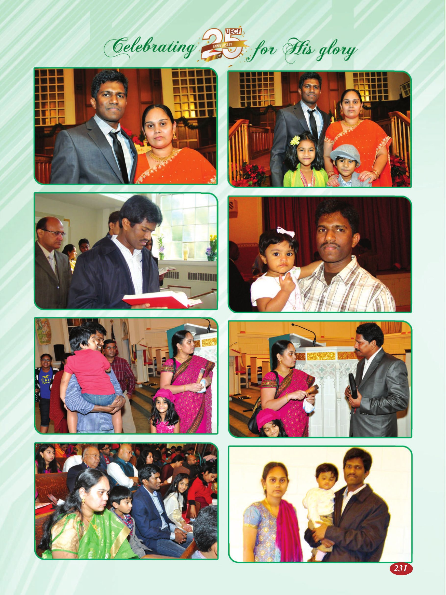 Page 231 of the UECF Silver Jubilee Souvenir
