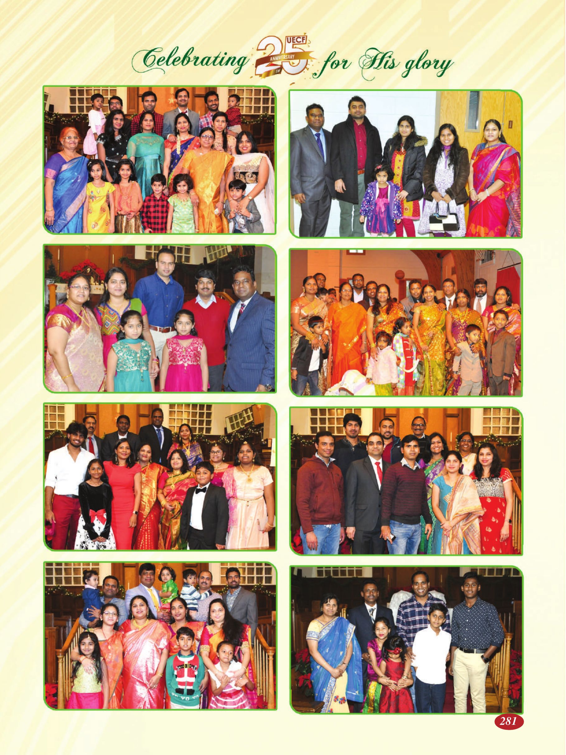 Page 281 of the UECF Silver Jubilee Souvenir