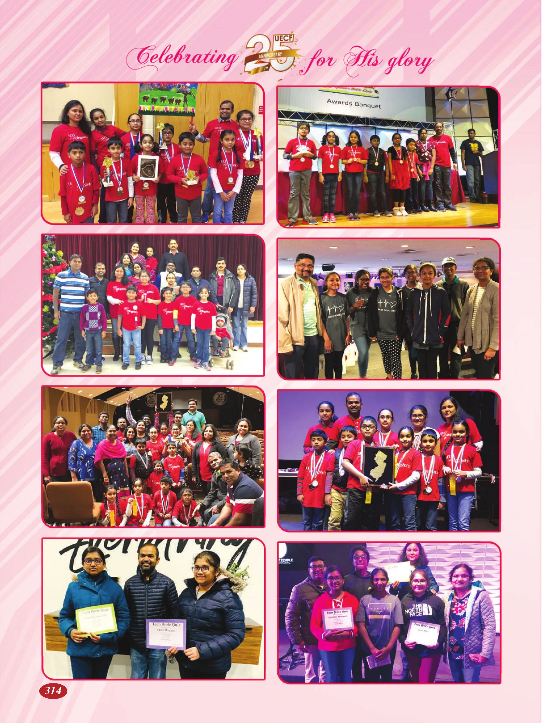 Page 314 of the UECF Silver Jubilee Souvenir
