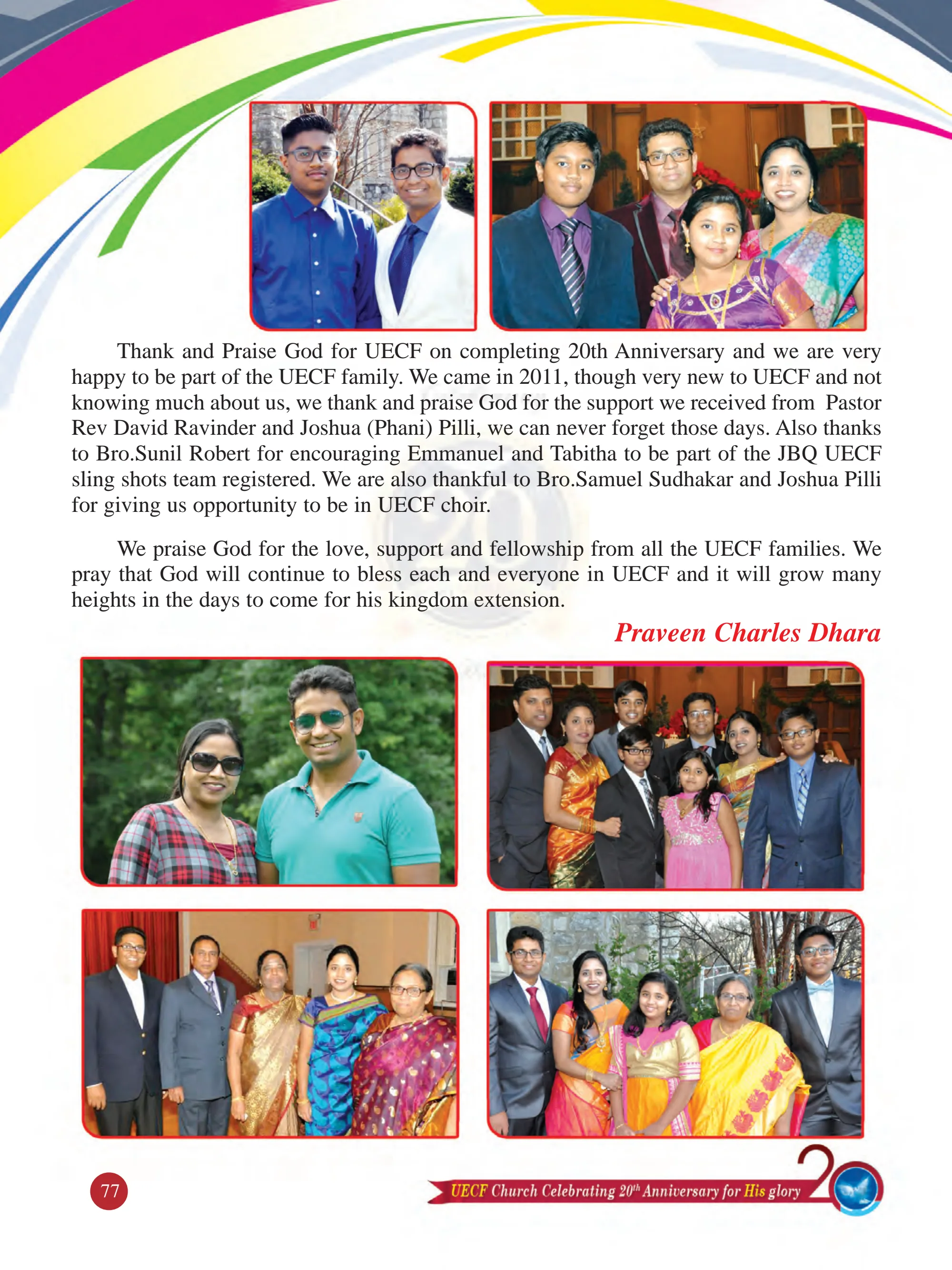 Mr. Praveen Charles Dhara — original souvenir page 77