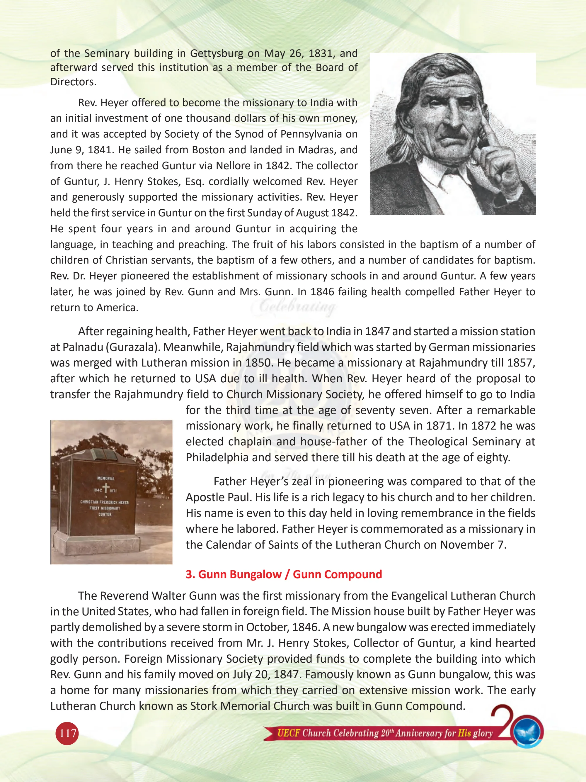 Lutheran Missionaries, Landmarks and Legacies — original souvenir page 117