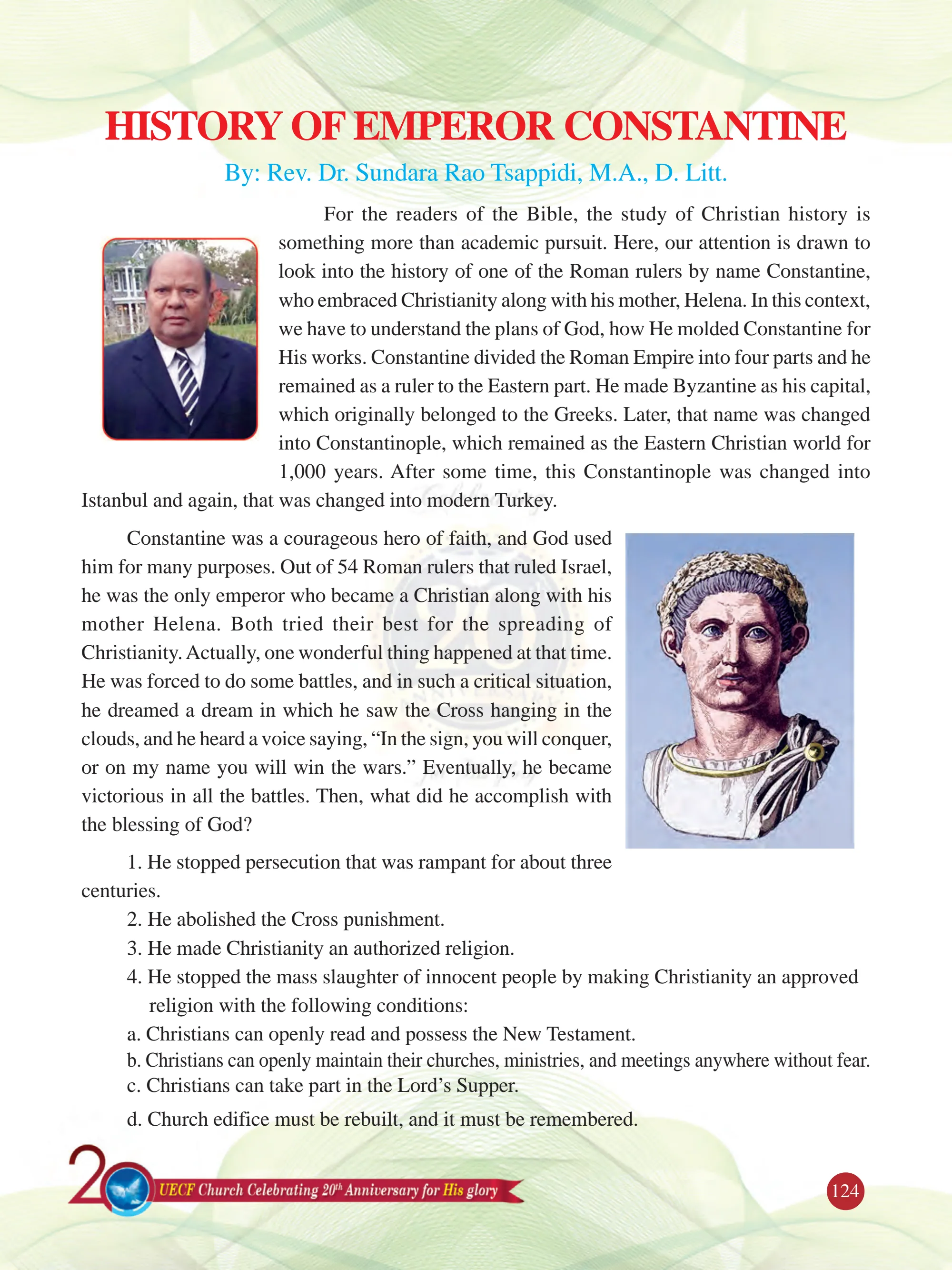 History of Emperor Constantine — original souvenir page 124