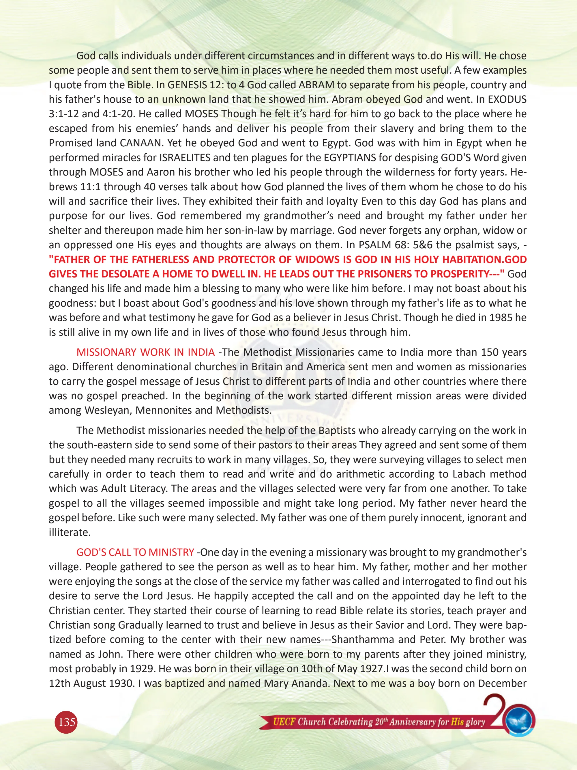 The Legacy of My Heritage — original souvenir page 135