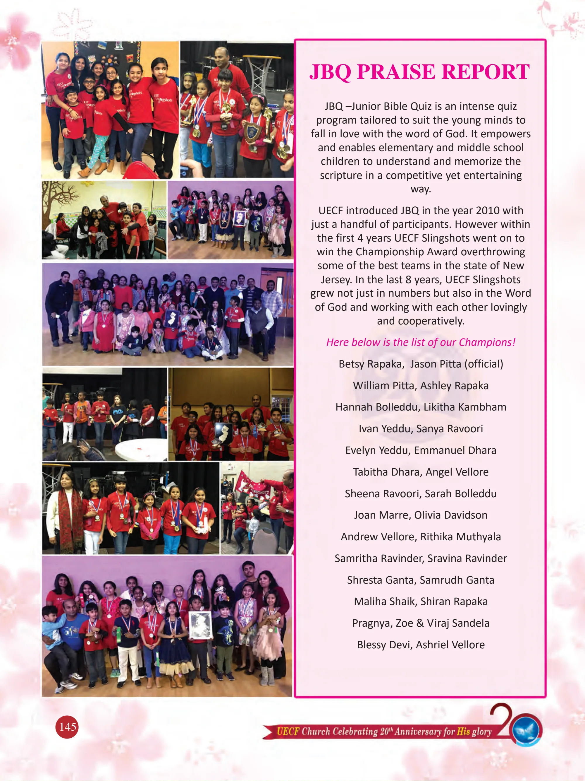 JBQ Praise Report — original souvenir page 145