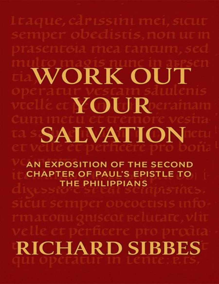 Work Out Your Salvation by Richard Sibbes book cover