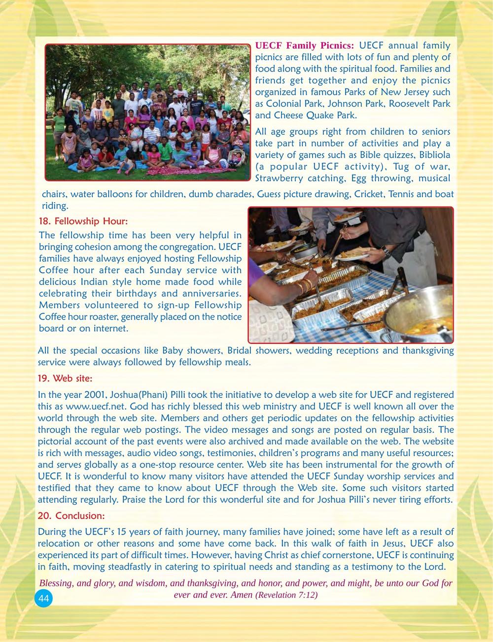 Original page 44 of the UECF 15th Anniversary Souvenir