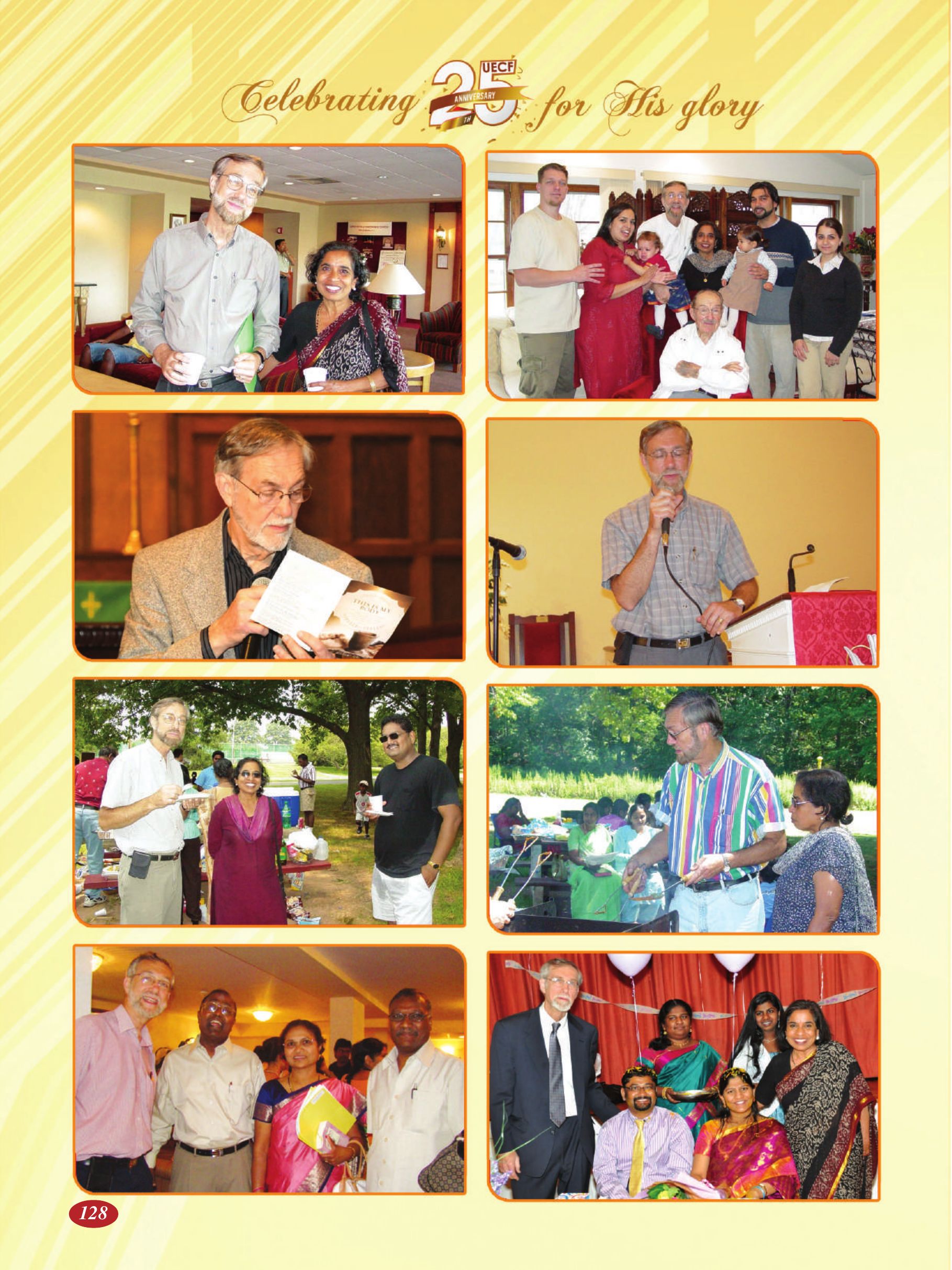 Page 128 of the UECF Silver Jubilee Souvenir