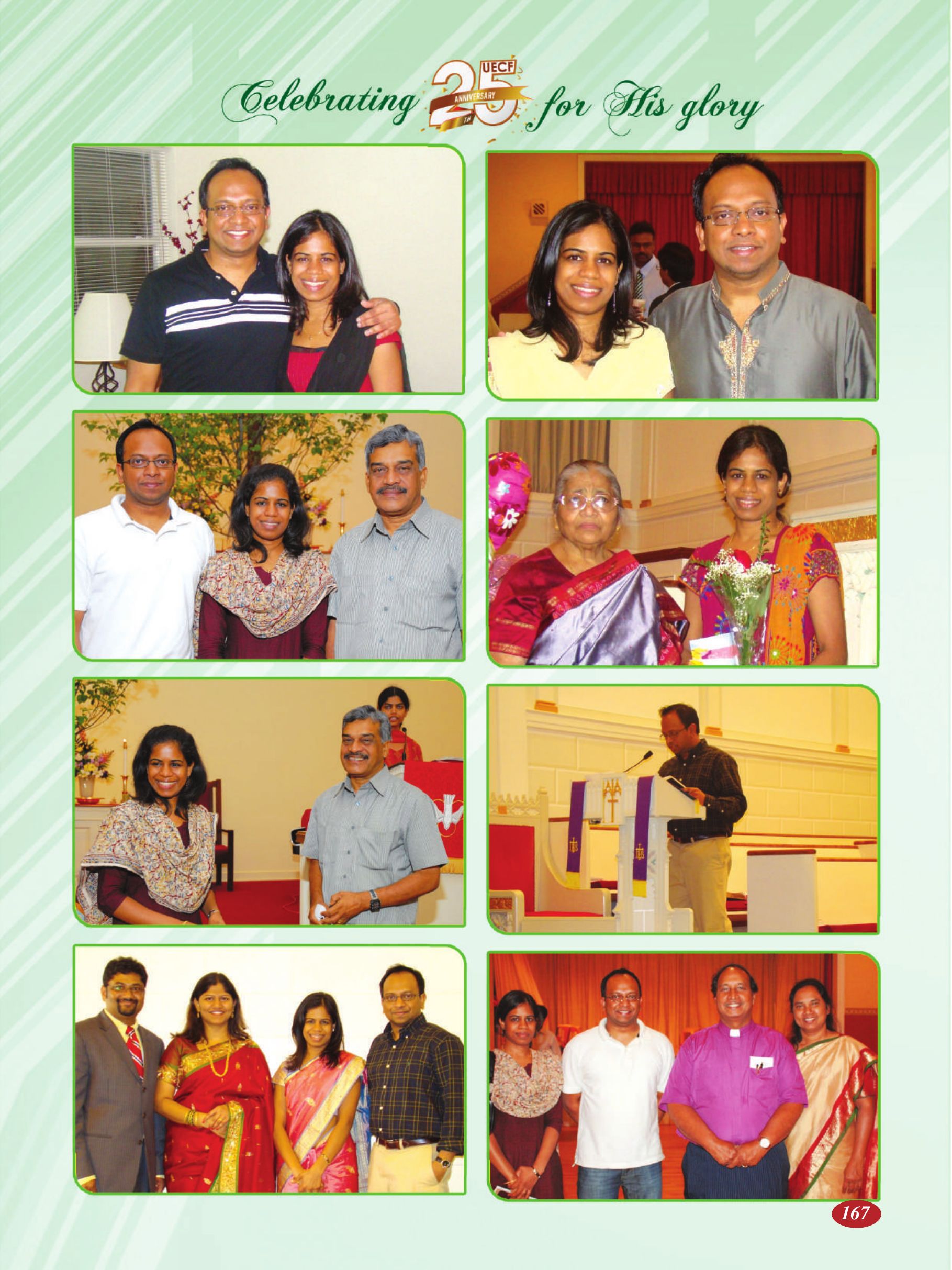 Page 167 of the UECF Silver Jubilee Souvenir