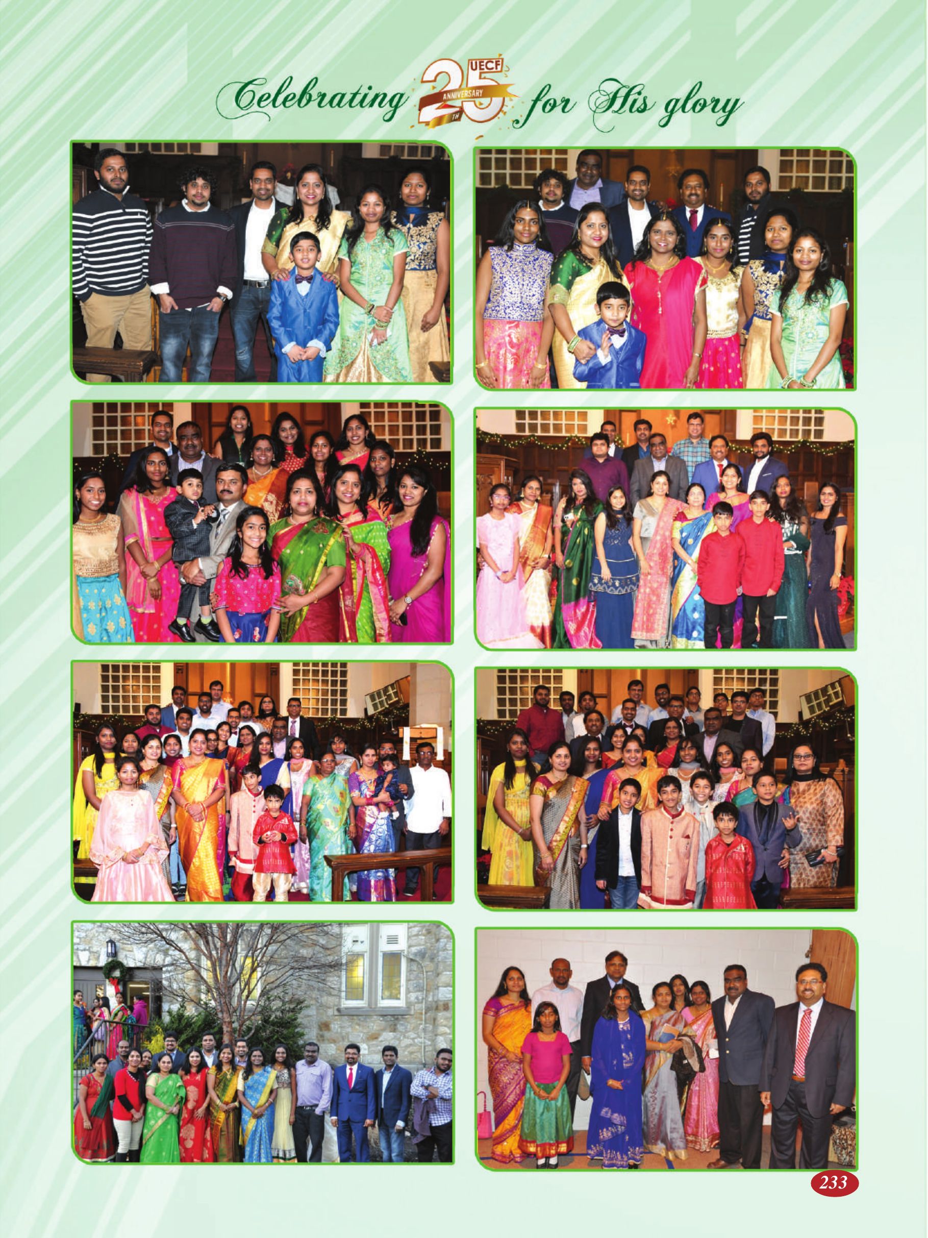 Page 233 of the UECF Silver Jubilee Souvenir