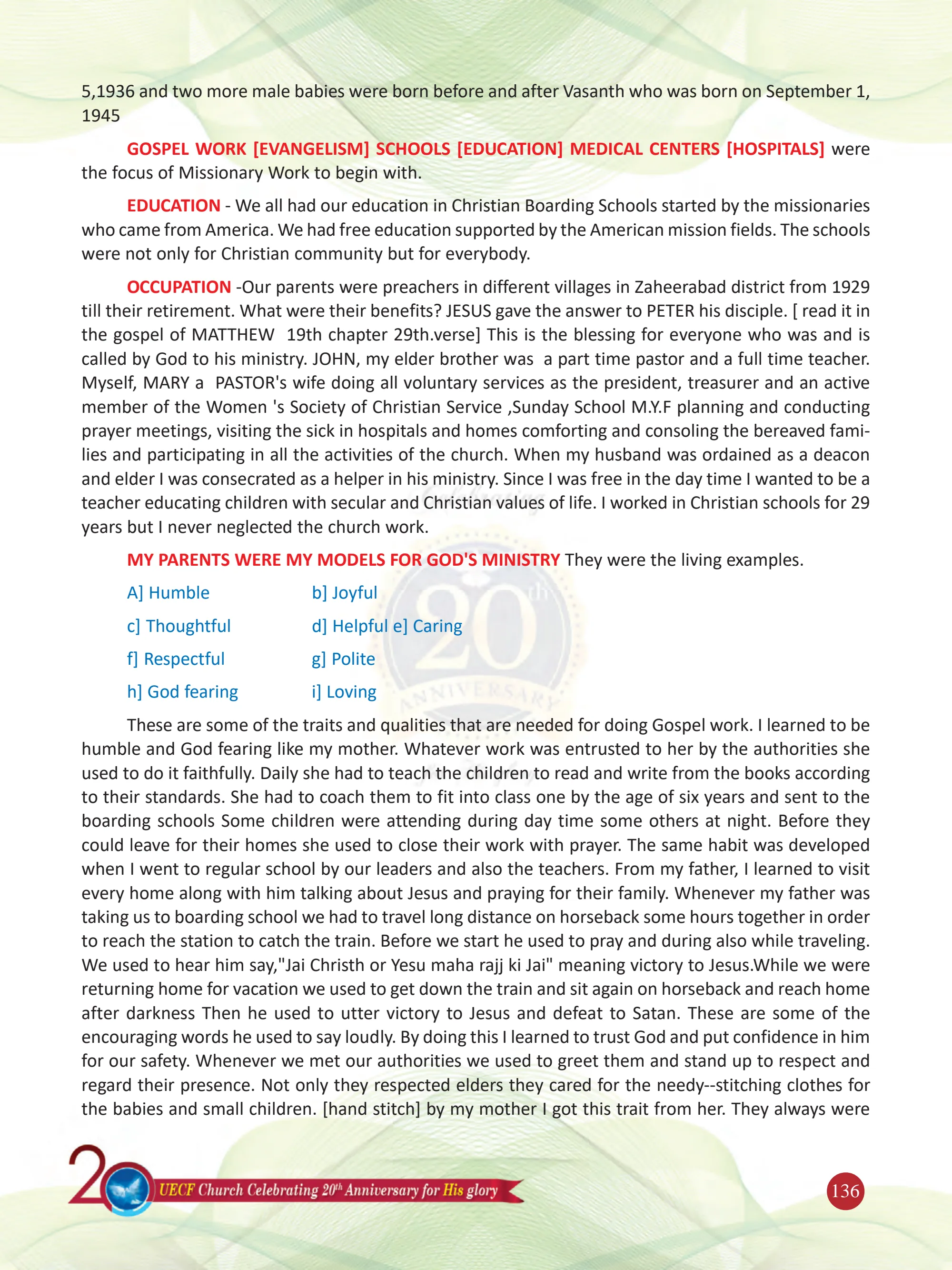 The Legacy of My Heritage — original souvenir page 136